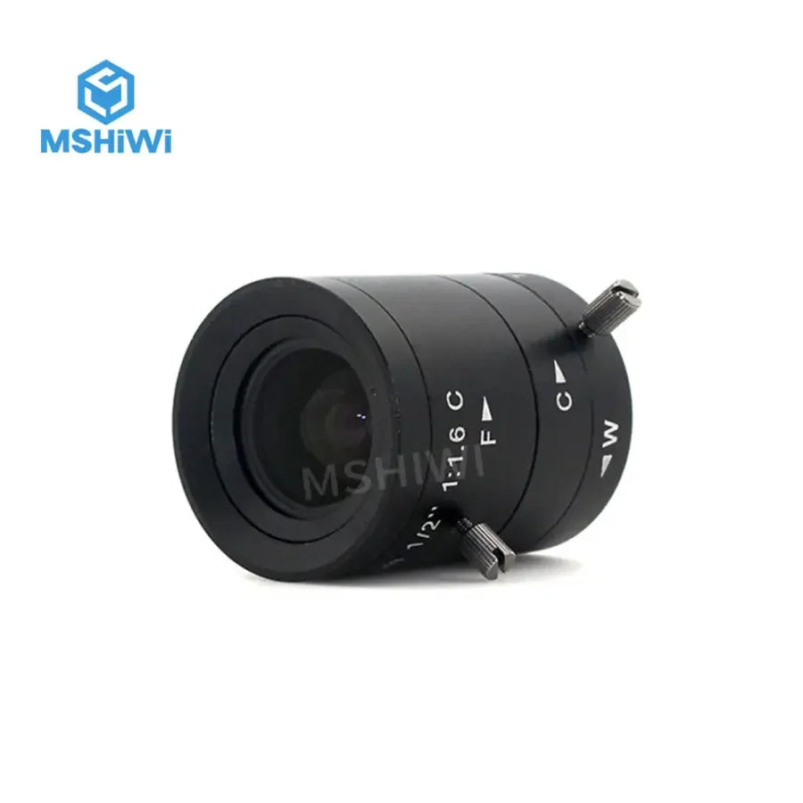 PHONEFIX 3MP machine vision lens with 6-12mm varifocal F1.6 aperture C-mount for 1/1.2" sensor, adjustable focus and zoom