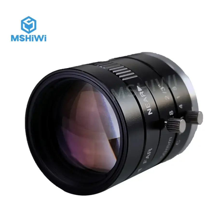 PHONEFIX 3MP C-mount 50mm prime machine vision lens with F1.8 manual iris for industrial imaging and precision focus.