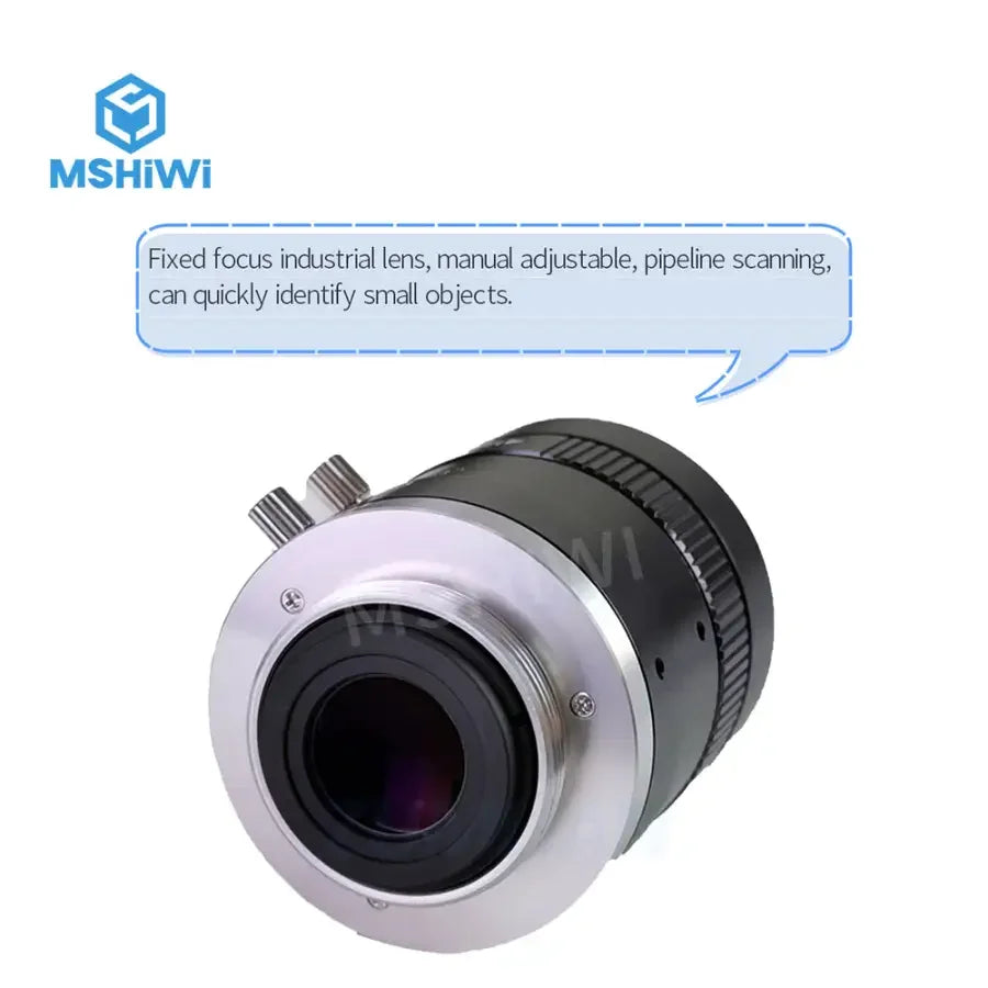 PHONEFIX 3MP C-mount 50mm prime machine vision lens with manual iris, F1.8 aperture, designed for 2/3" imaging applications.