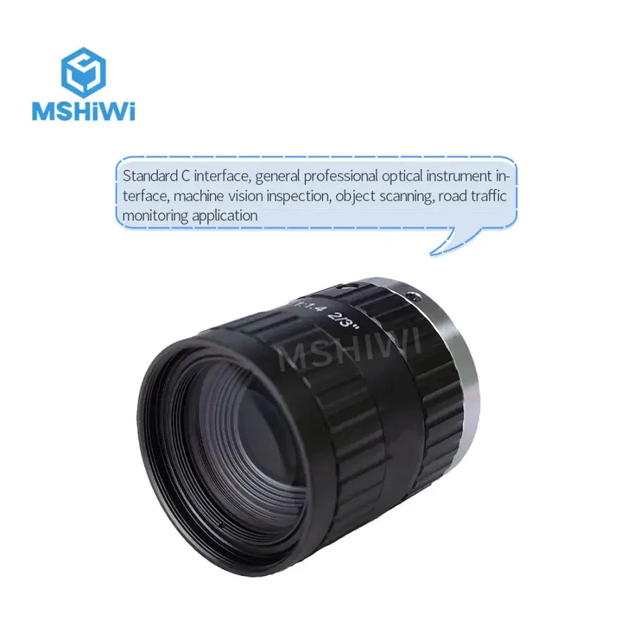 Objectif CCTV PHONEFIX 5.0MP à monture C avec une focale de 12 mm et une ouverture F1.4, conçu pour les caméras de vision industrielle.