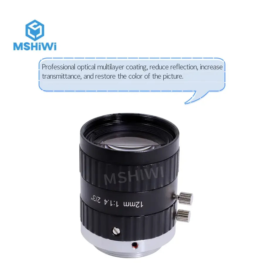Objectif CCTV 5.0MP à monture C 12 mm de PHONEFIX, objectif fixe F1.4 pour caméras de vision industrielle 2/3".