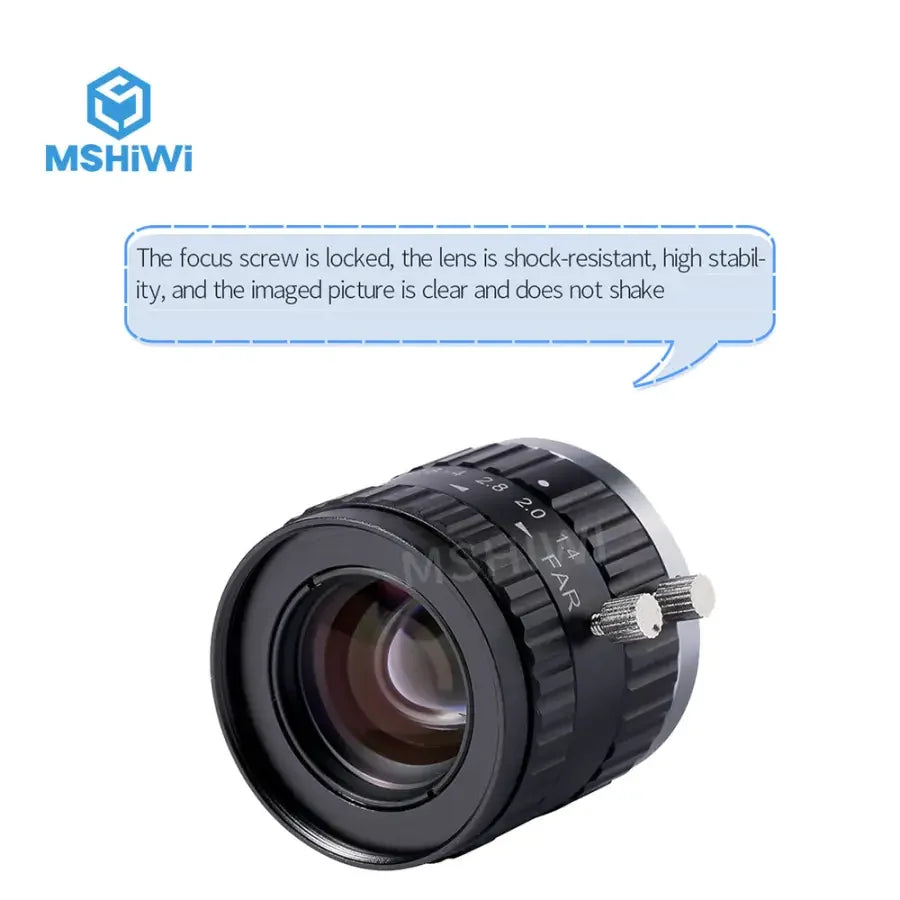 PHONEFIX 5.0MP C-mount 16mm F1.4 low distortion machine vision lens for visual identity applications.