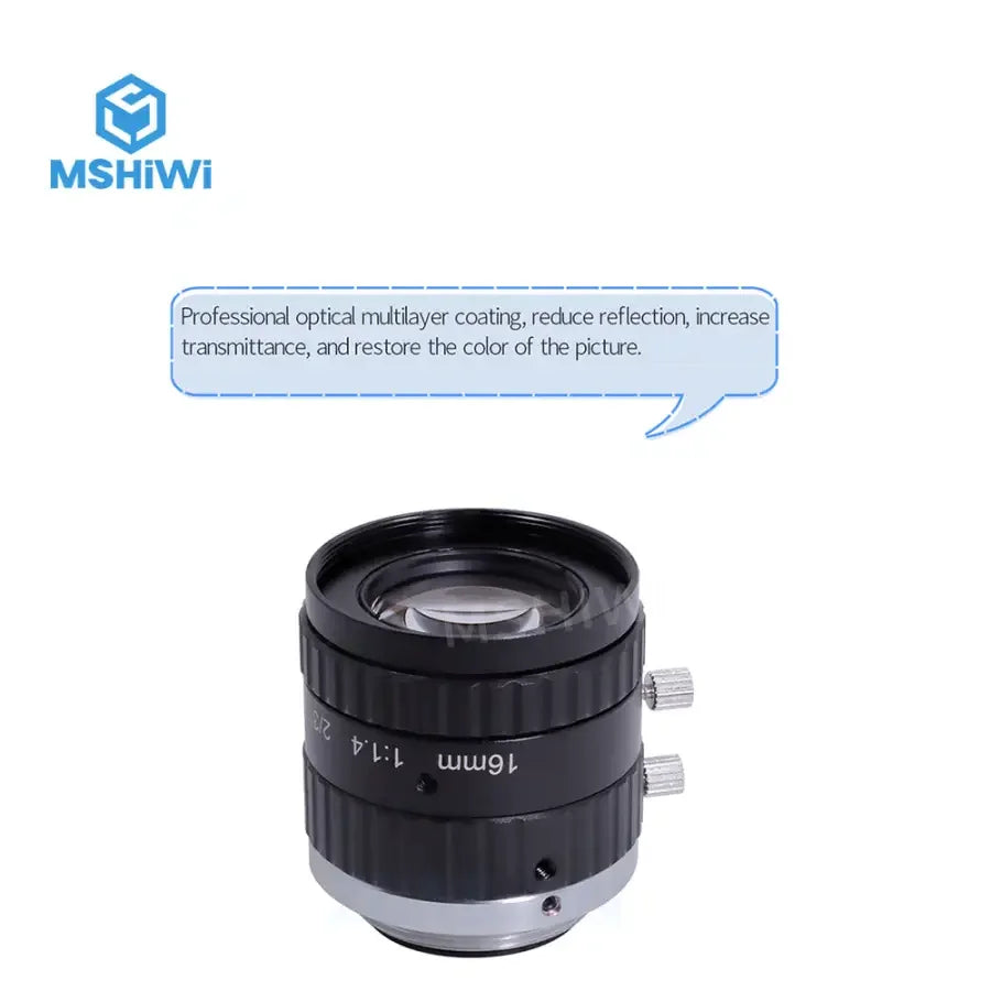 PHONEFIX 5.0MP C-mount 16mm F1.4 low distortion machine vision lens for visual identity applications.
