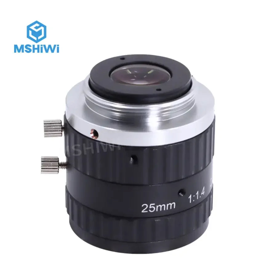 PHONEFIX 5.0MP C-mount 25mm F1.4 fixed-focus machine vision lens for detailed inspection and imaging applications.