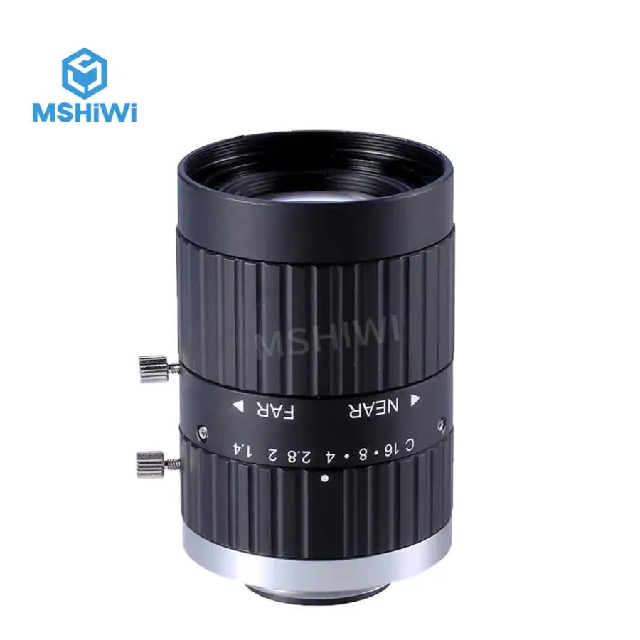 PhoneFIX 5.0MP C-mount 50mm machine vision lens with F1.4 manual iris for 2/3" format cameras, high-quality optical lens.