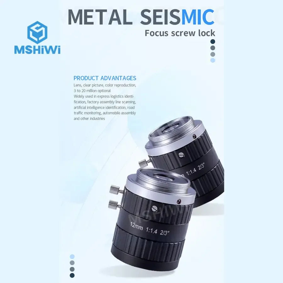 Objectif fixe PHONEFIX 5.0MP M12/S-mount 3.5mm F2.8 pour caméra ITS, avec une conception compacte et une mise au point précise pour les applications de vision industrielle.