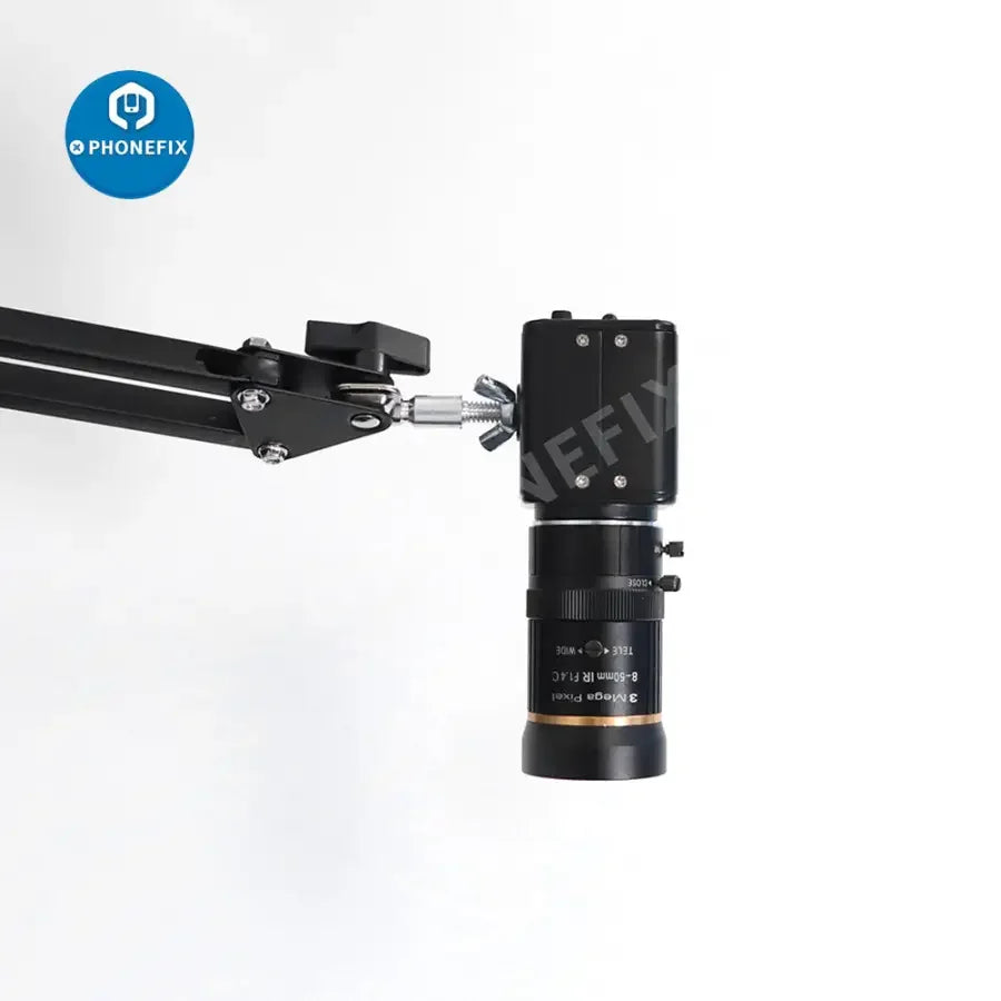 PhoneFix 5-50mm 3.0MP varifocal machine vision lens with CS mount, manual iris, F1.4 aperture, 1/2.7" sensor.