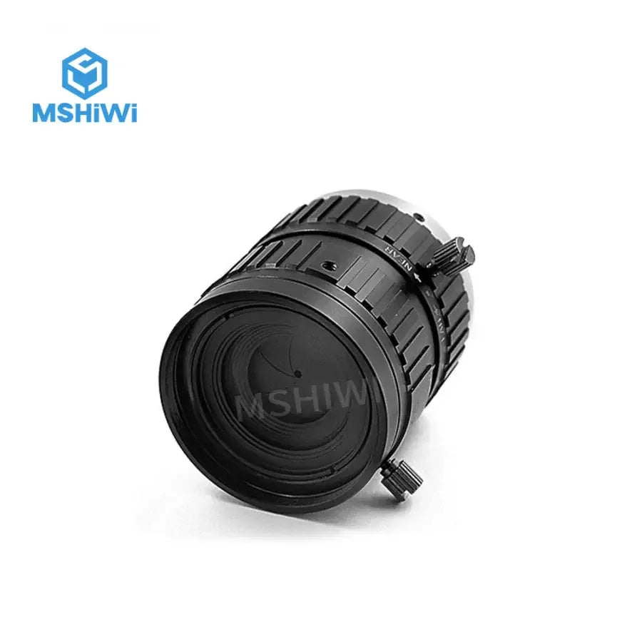 PHONEFIX 5MP F1.4 25mm manual iris C-mount machine vision lens for 2/3" cameras, with a sturdy metal body and lens glass elements
