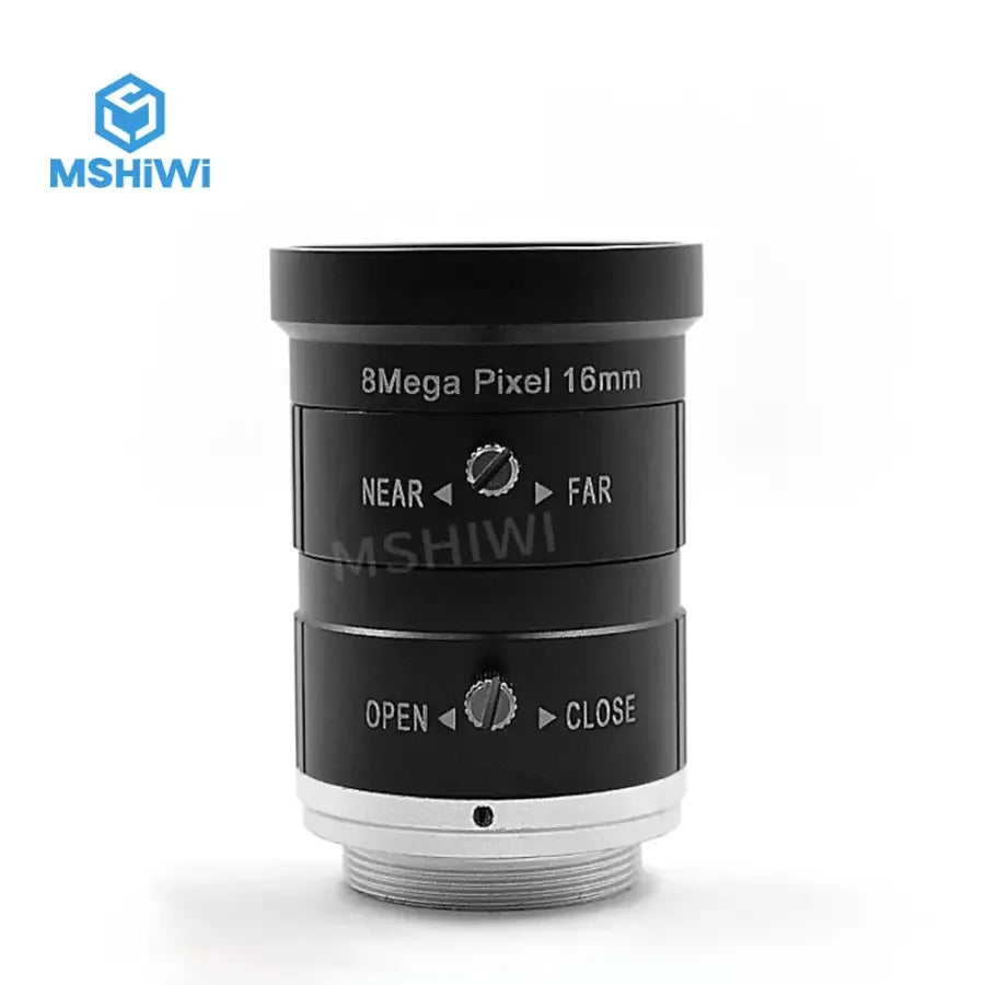 PHONEFIX 8MP F1.4 1" C-mount machine vision lens with 16mm fixed focus for high-resolution industrial imaging.