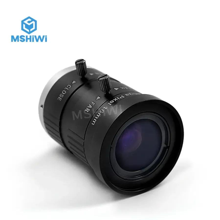 Phonefix 8MP F1.4 1" C-mount machine vision lens with 16mm fixed focus, manual focus adjustment for high-quality imaging.