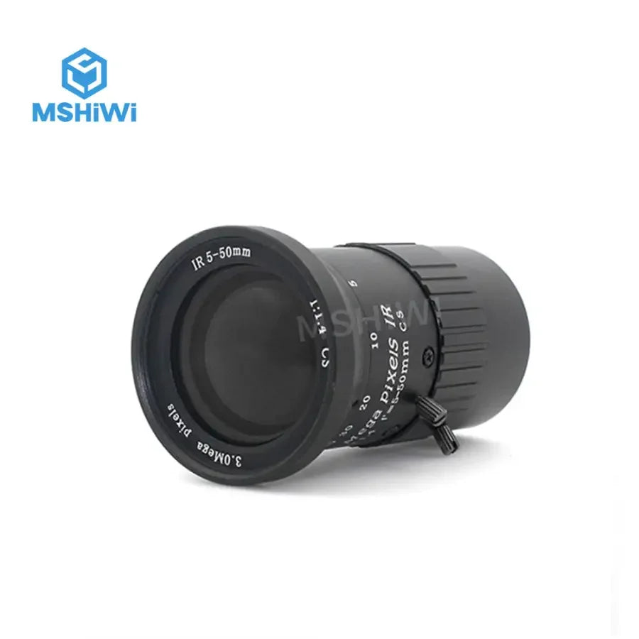 Objectif PhoneFix varifocal F/1.4 pour la vision industrielle, 5-50 mm, iris manuel, monture CS, objectif à focale fixe pour l'imagerie industrielle.