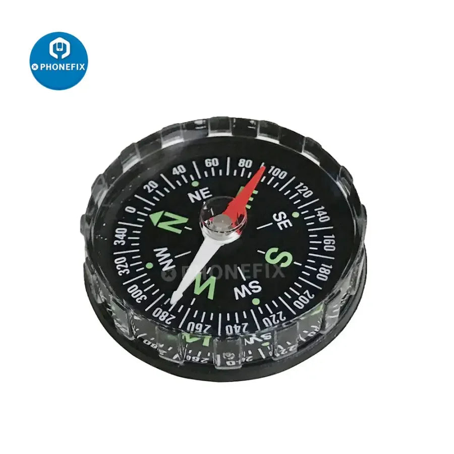 PhoneFix 45mm professional aluminum hiking compass with magnifying glass for navigation and outdoor exploration.
