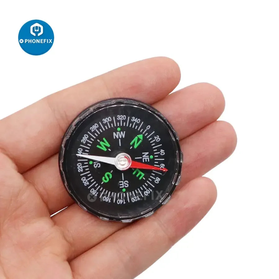 PhoneFIX 45mm professional aluminum hiking compass magnifying glass for navigation and outdoor exploration.
