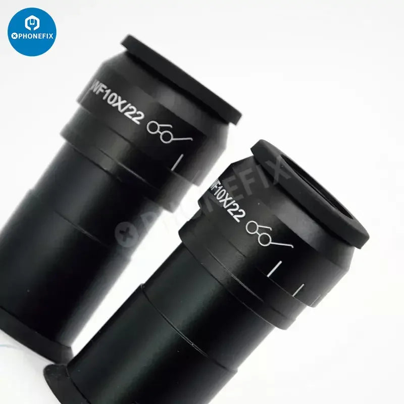Simul-focal 8X-50X industrial trinocular stereo microscope with lens, used for detailed inspection and observation.