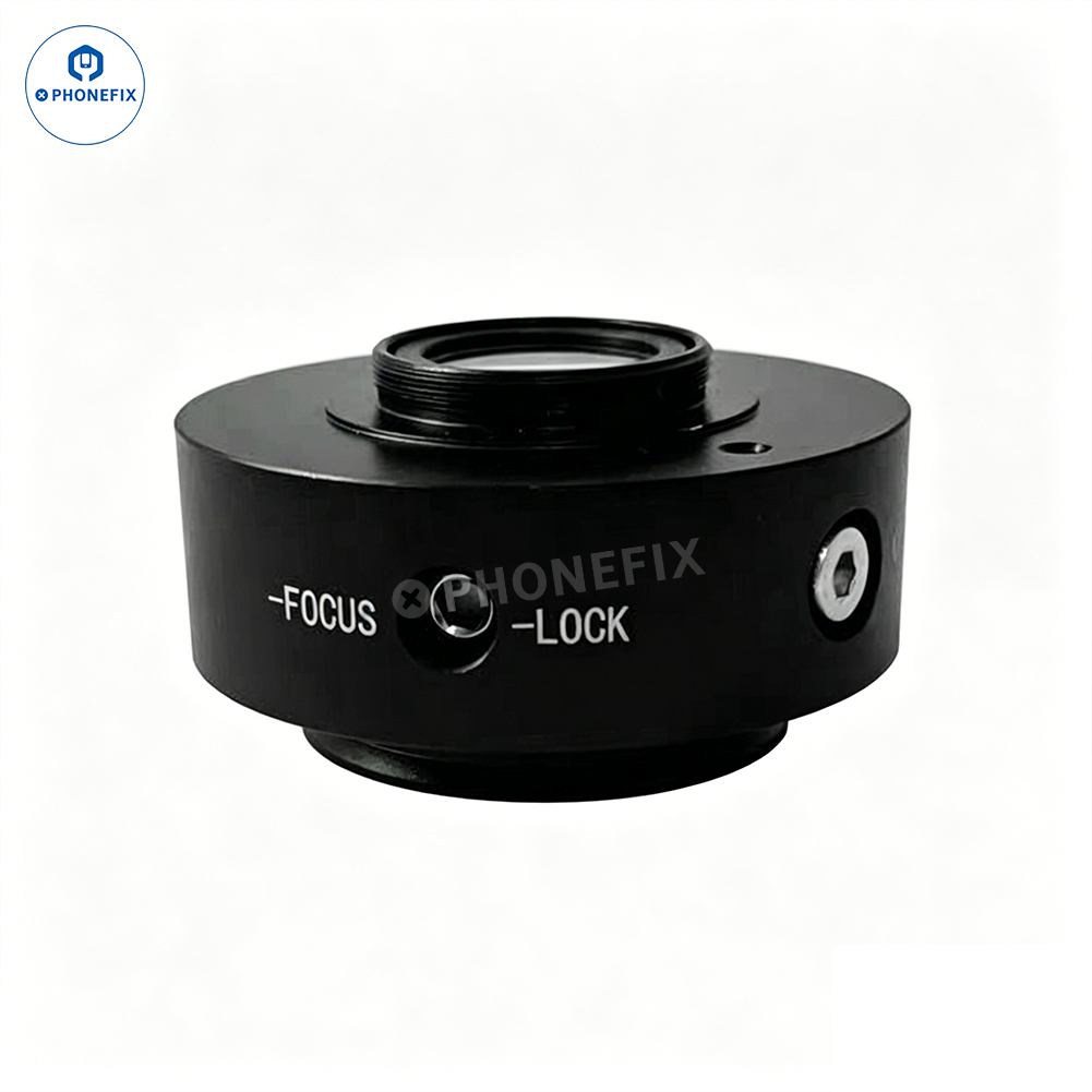 PHONEFIX C-mount microscope adapter lens in 0.35X, 0.4X, 0.5X, 0.63X, 0.8X sizes, microscope accessories for enhanced imaging.