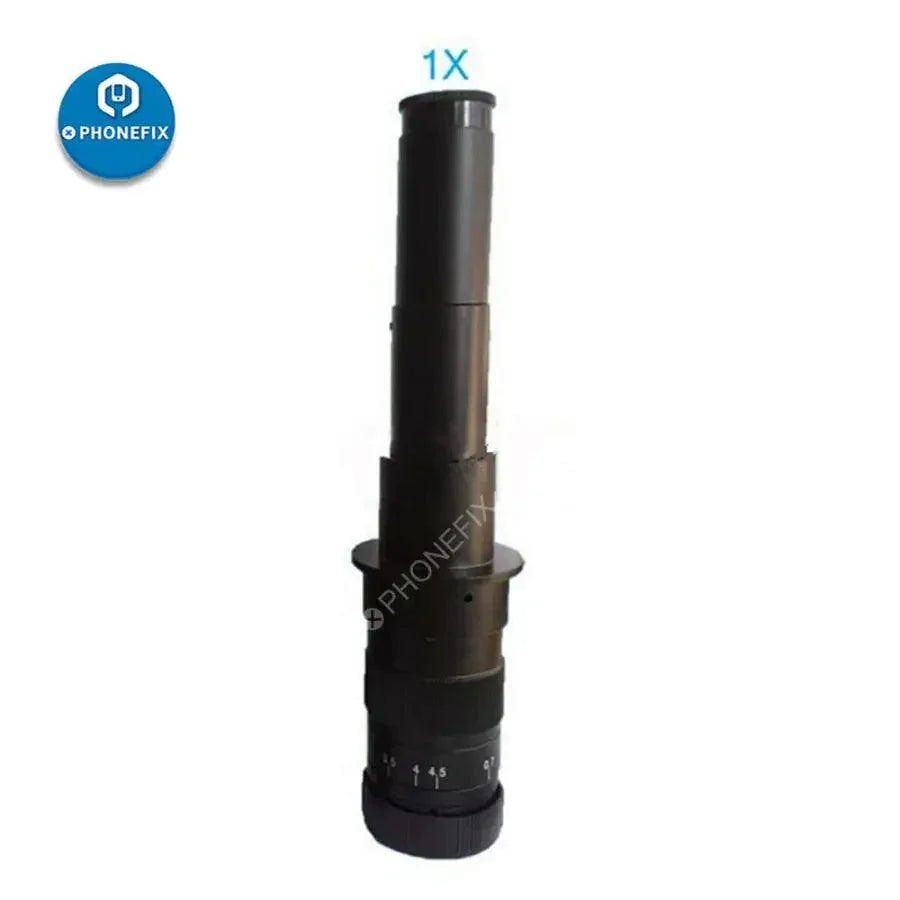 PhoneFIX microscope camera C-mount lens adapter with 0.35X, 0.5X, and 1.0X zoom for microscope accessories, shown in the image.