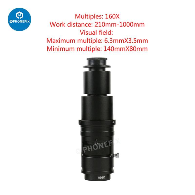 Adjustable Zoom C-mount glass lens adapter for microscope cameras, compatible with PHONEFIX microscope accessories.