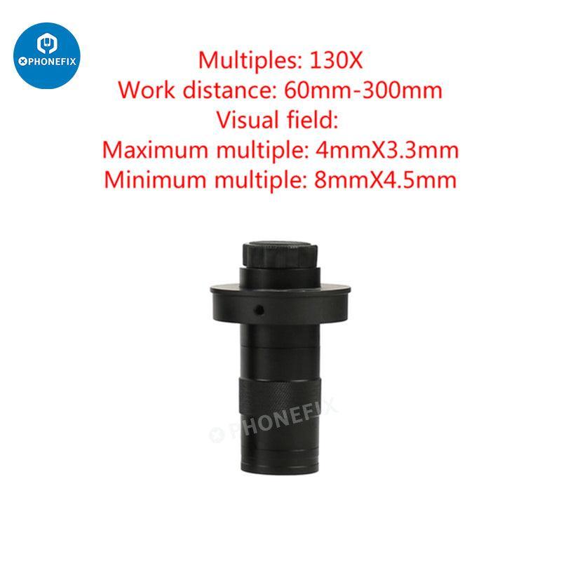 Adjustable Zoom C-Mount Glass Lens Adapter for microscope cameras by PHONEFIX, showing the compact lens and mounting components.