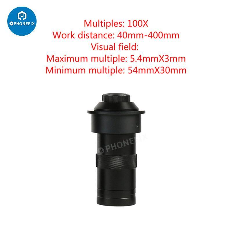 Adjustable Zoom C-Mount Glass Lens Adapter for Microscope Camera by PHONEFIX, showing the compact lens with adjustable focus.