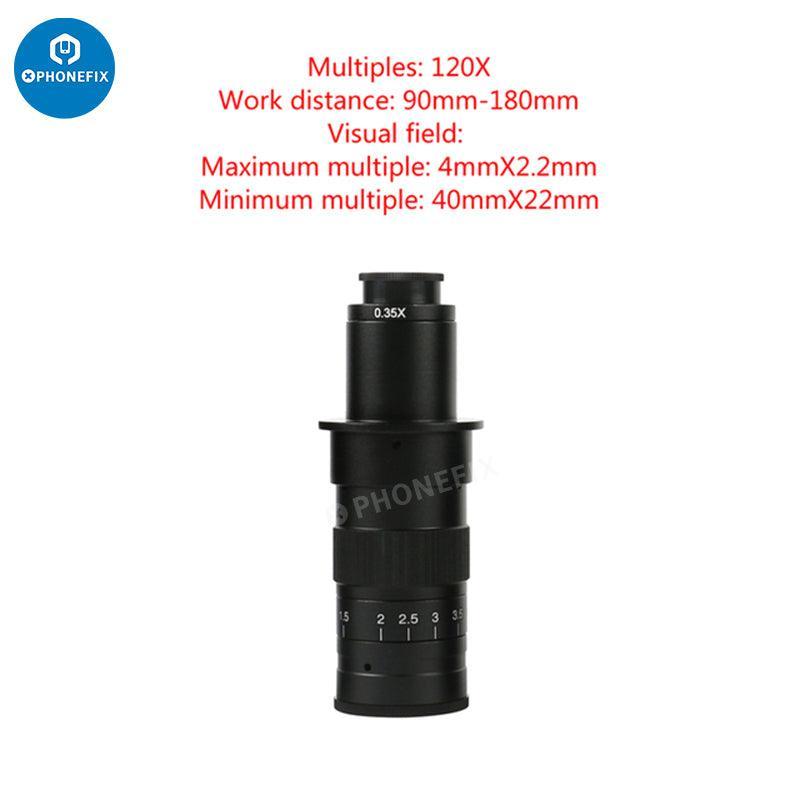 Adjustable Zoom C-Mount Glass Lens Adapter for microscope cameras, compatible with PHONEFIX microscope accessories.