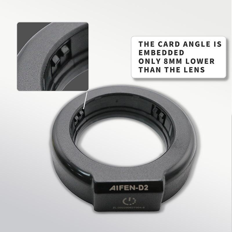 AIFEN D2 LED circle illuminator ring lamp attached to a microscope for enhanced lighting during microscopic examination.