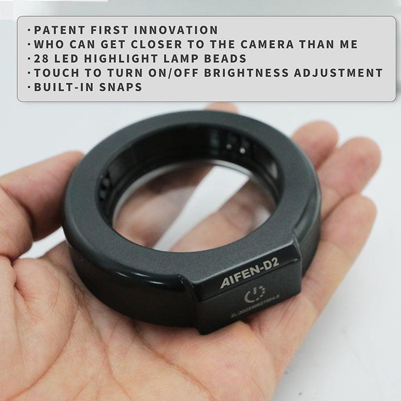 AIFEN D2 LED circle illuminator for microscopes, microscope camera ring lamp, PHONEFIX microscope accessory with adjustable lighting