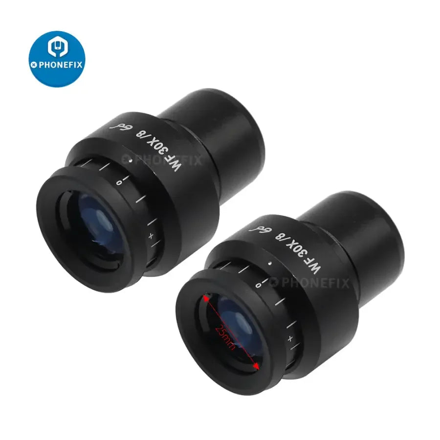 PhoneFIX WF30X/8 microscope eyepiece with 30mm interface and high eye point, designed for microscope accessories.