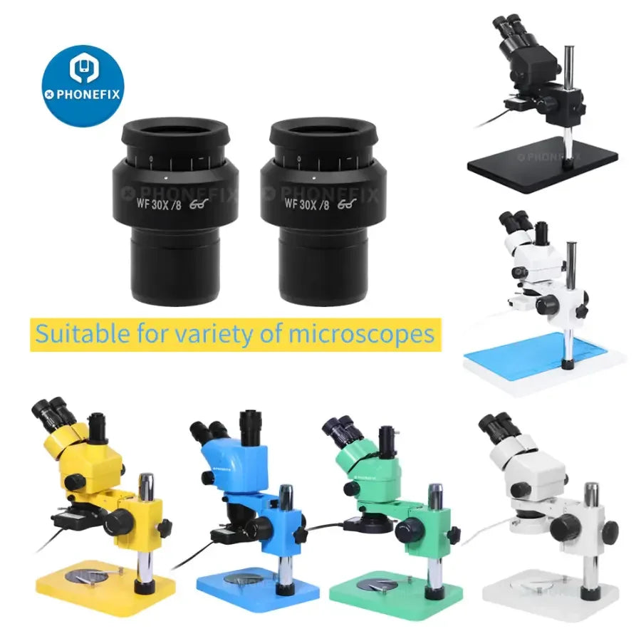 PhoneFix WF30X/8 microscope eyepiece with 30mm interface and high eye point for precise viewing in microscope accessories.