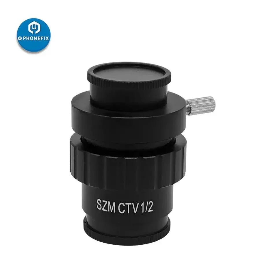 C-Mount lens adapter for stereo microscopes, 0.35X to 0.5X magnification, PhoneFix microscope accessories, TV1/2 1/3 CTV adapter