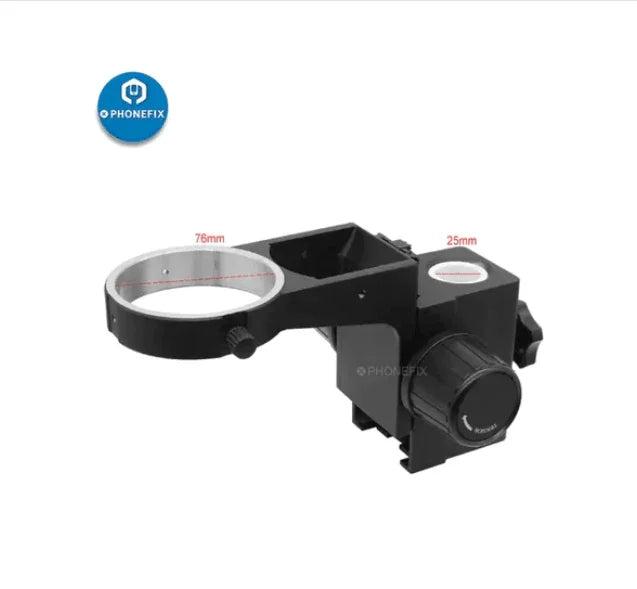 PHONEFIX 50mm diameter stereo microscope head holder focusing stand bracket, accessory for microscope setup and stability.