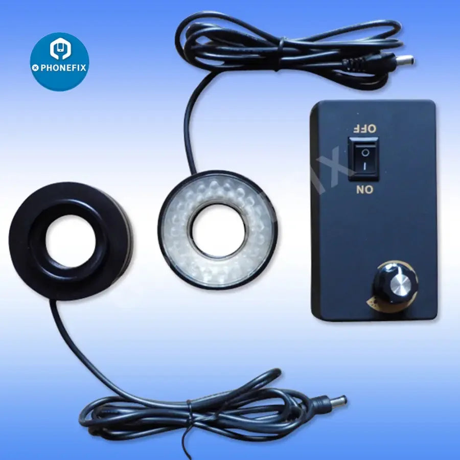 LED light lamp for industrial trinocular stereo zoom microscope, PhoneFix brand, used as a microscope accessory.