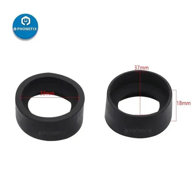 Pair of 32/33mm rubber eyepiece covers for microscopes by PHONEFIX, providing eye shield protection and accessory for microscope use.