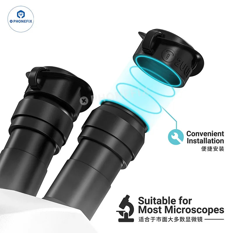 PHONEFIX ScopeCap microscope eyepiece lens dustproof cap for 2UUL microscopes, protecting the eyepiece from dust and debris.