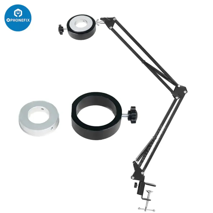 Soporte ajustable PhoneFix para cámaras de transmisión en vivo con soporte de escritorio, adecuado para cámaras web y configuraciones de grabación de video con teléfonos móviles.