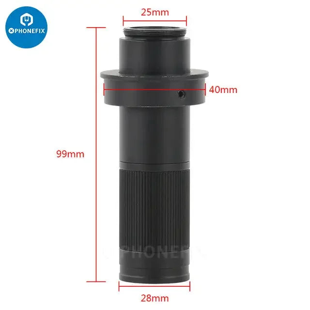 PHONEFIX 90X-240X deep depth of field CS C-mount microscope monocular lens accessory for enhanced magnification and clarity.