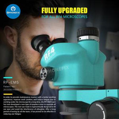 RF4 Trinocular adapter lens dust-proof cover for microscope eyepiece, compatible with PHONEFIX trinocular microscopes.
