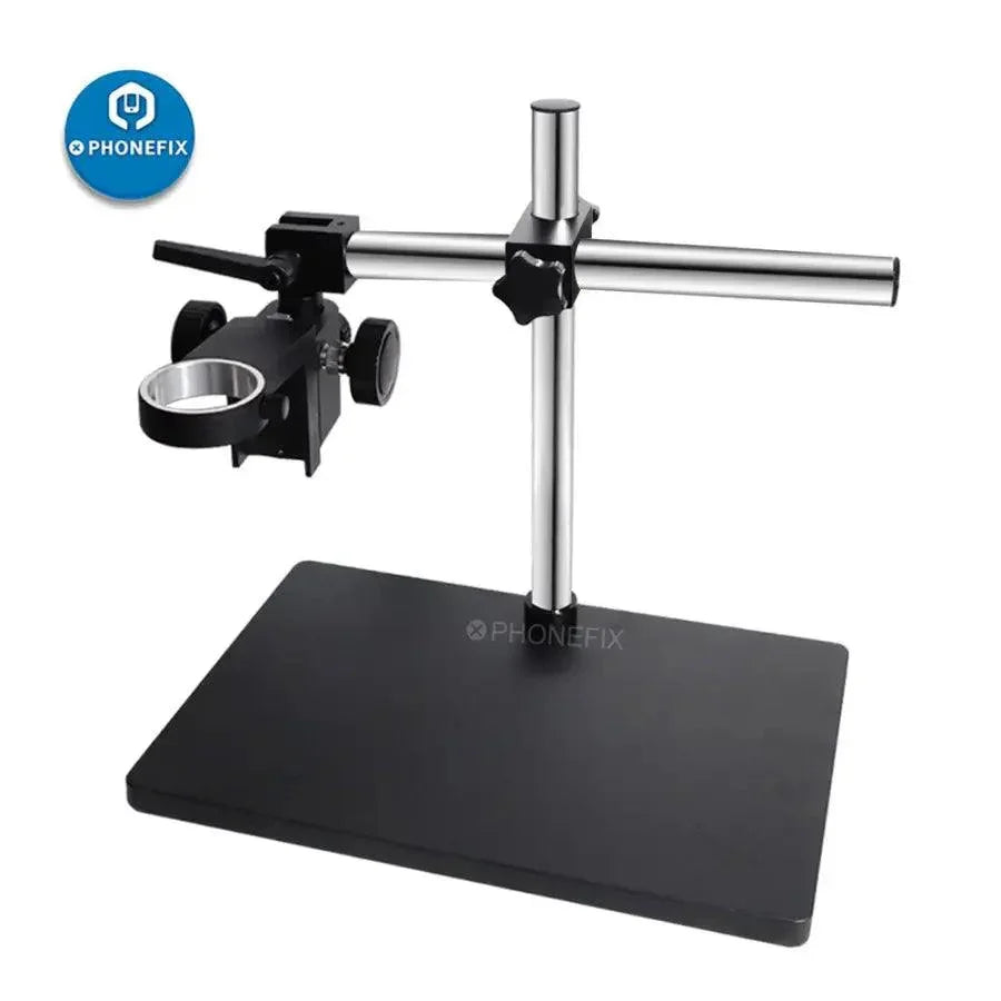 Adjustable stand bracket arm for stereo microscope, PHONEFIX microscope accessory with a simple pad for stable support.