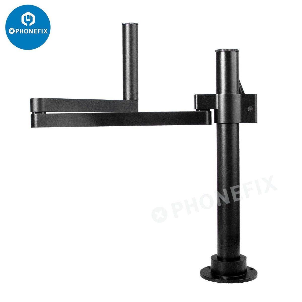 Rotatable articulating microscope arm stand bracket with 50mm holder for phonefix microscope accessories, adjustable and versatile.