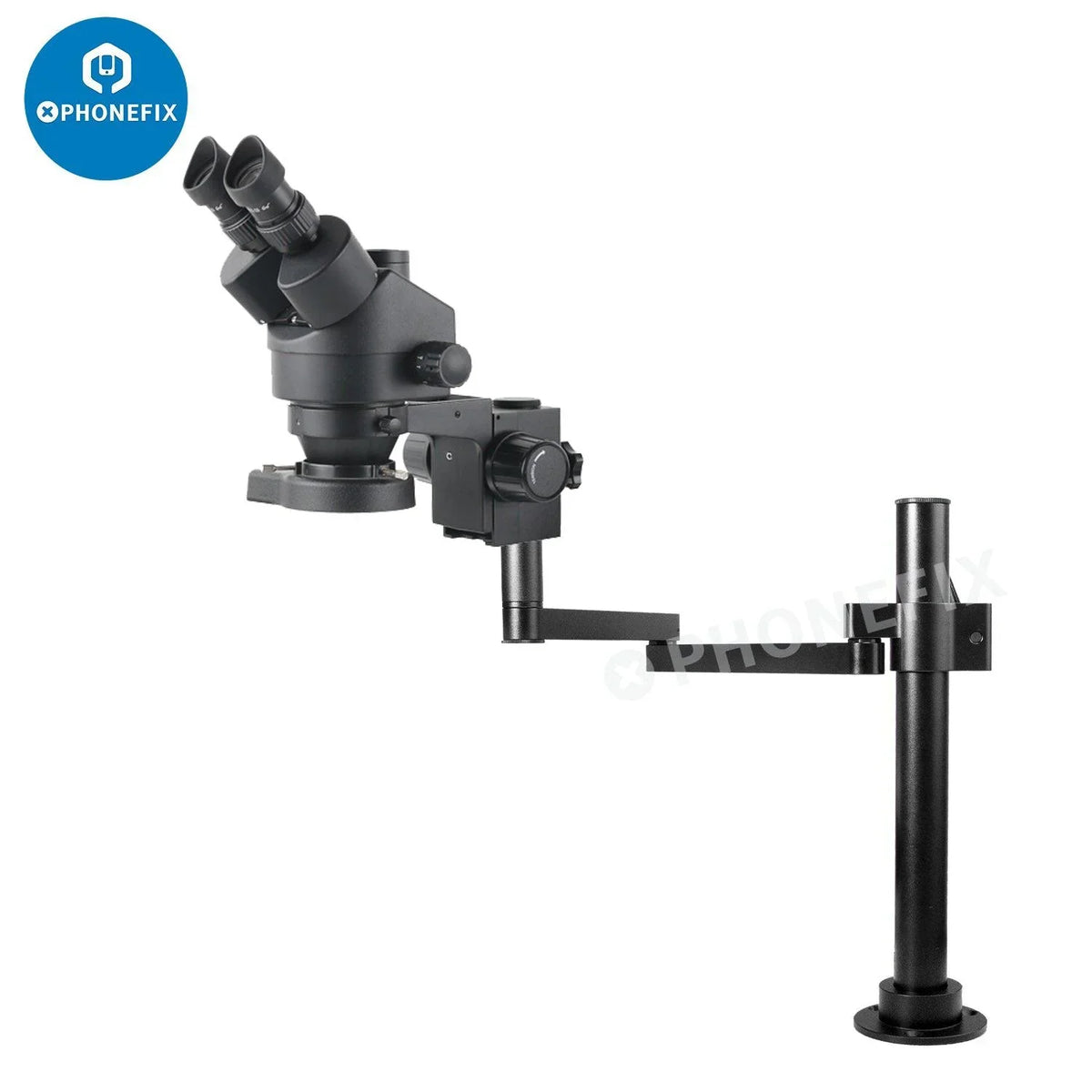 Rotatable articulating microscope arm stand bracket with 50mm holder for phonefix microscope accessories, adjustable and flexible.
