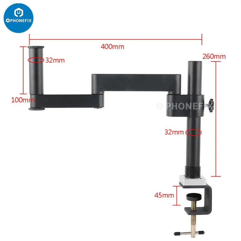 Portable articulating arm stand for microscope focusing rack, versatile microscope accessory by PHONEFIX.