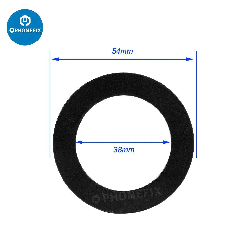 PHONEFIX 0.7X-4.5X C-mount zoom lens for electronic microscope HDMI camera, close-up view of the adjustable lens attached to a microscope.