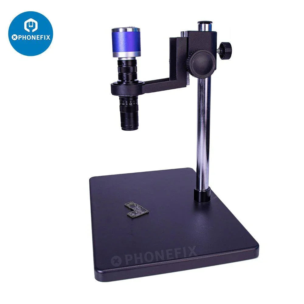 C-Mount zoom lens for electronic microscope HDMI camera, 0.7X to 4.5X magnification, compatible with PHONEFIX microscope accessories.