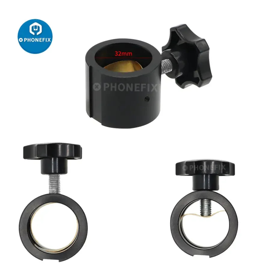 Support rotatif pour microscope PhoneFix 32 mm avec anneau réglable à 360 degrés pour une fixation sécurisée des accessoires de microscope.