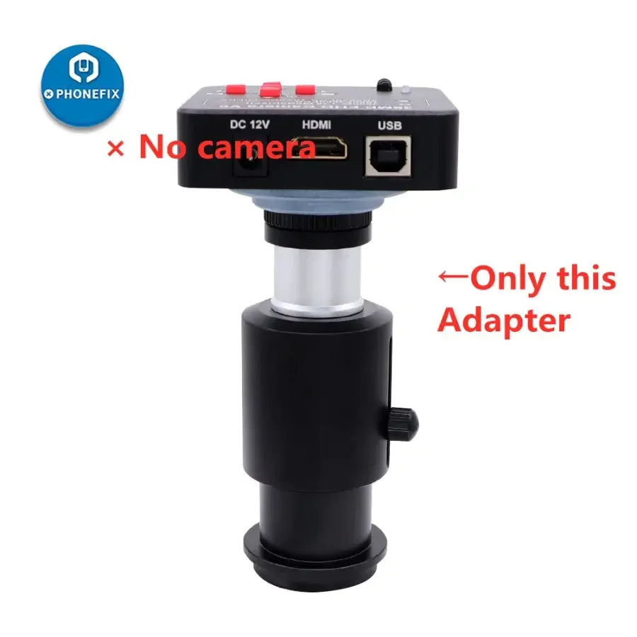 38mm industrial camera adapter for microscope, 23.3mm C-mount tube, compatible with PHONEFIX microscope accessories.