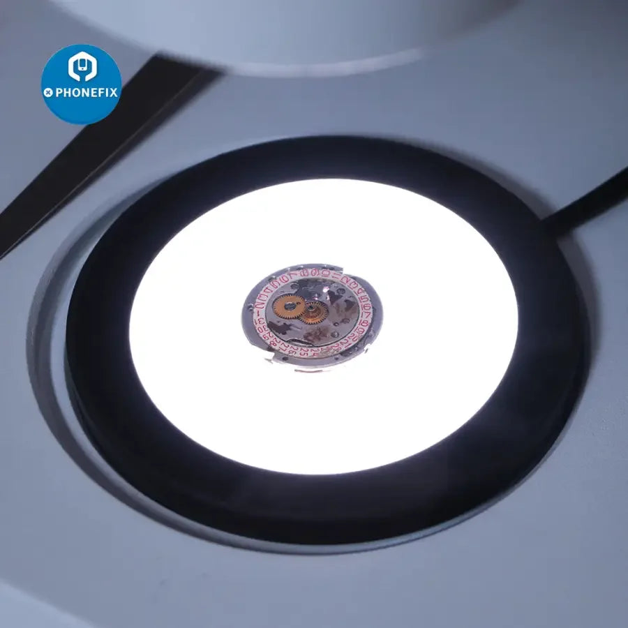 Source lumineuse LED annulaire réglable pour microscope, de marque PHONEFIX, offrant un éclairage lumineux et uniforme pour l'imagerie microscopique.