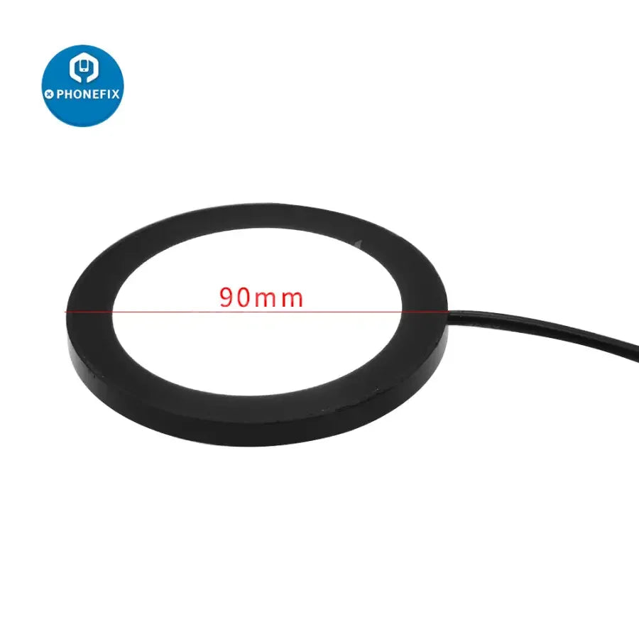 Source lumineuse LED annulaire réglable pour microscopes, accessoire PHONEFIX offrant un éclairage lumineux et uniforme pour une observation détaillée.