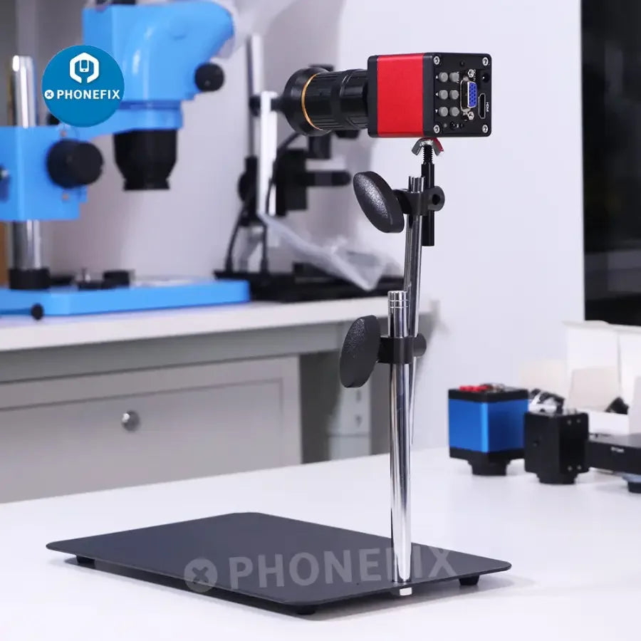 PhoneFIX camera bracket base and webcam holder stand for industrial cameras, microscope accessories for secure mounting.