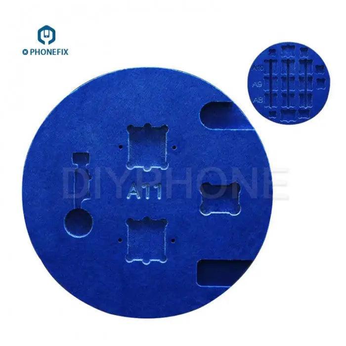 PhoneFix double side microscope slot base for iPhone CPU soldering repair, microscope accessory for precise electronic component work.