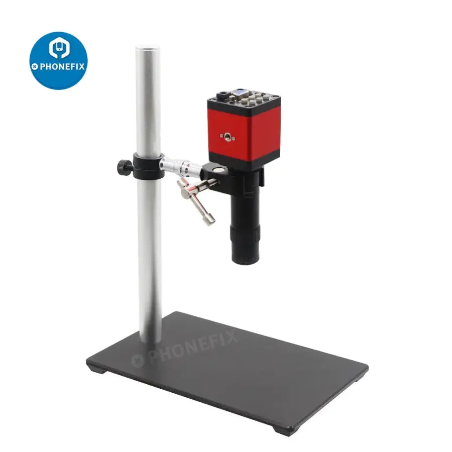 PhoneFIX electron microscope holder stand base with super clamp webcam bracket, microscope accessories for secure mounting.