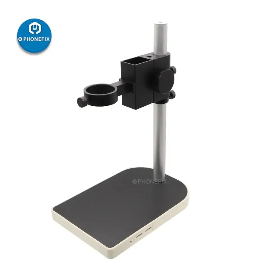 PhoneFix industry video microscope metal bracket stand with rod and pillar holder for precise microscope accessory positioning.